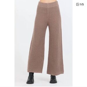 Vintage Havana Heather Brown Knit Flare Pants Size Large